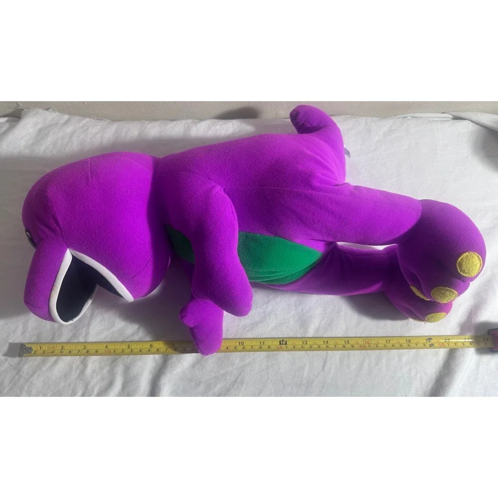 Vintage 1992 Playskool Talking Barney Talking Purple Dinosaur Plush Toy Works